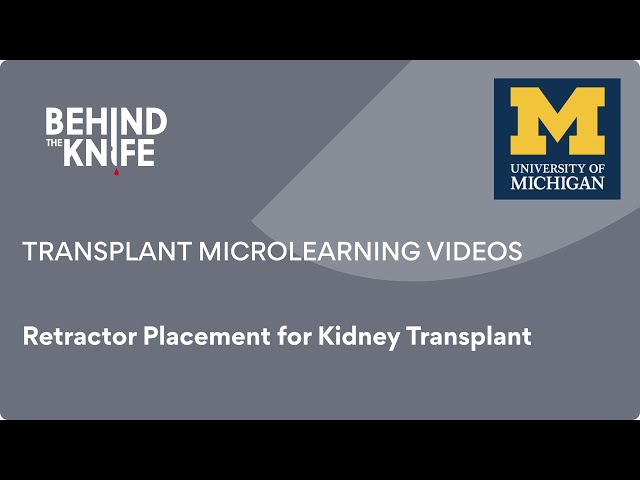Retractor Placement for Kidney Transplant
